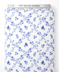 Tissu - Motif floral bleu harmonieux