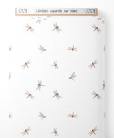 Tissu - Libellules aquarelle sur blanc