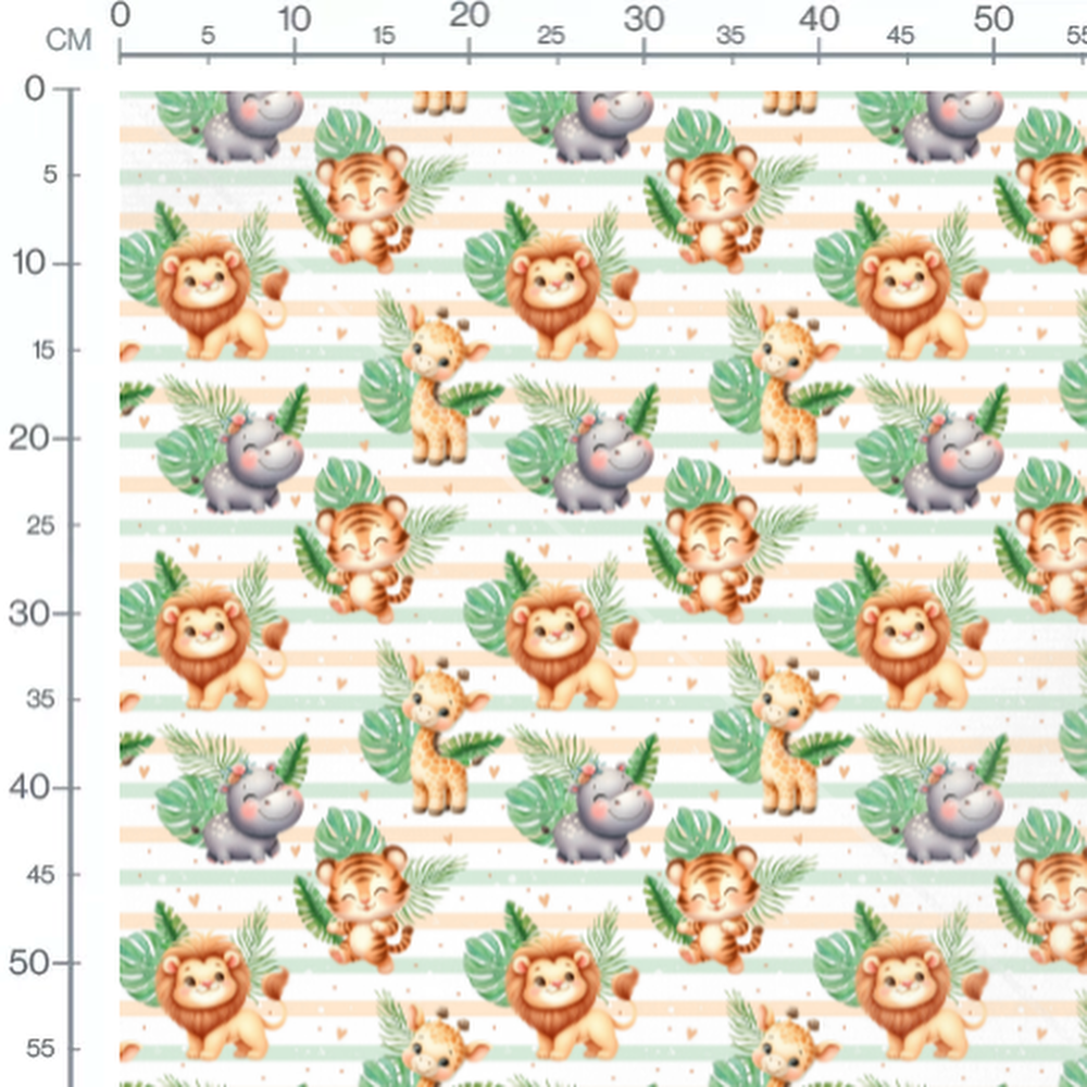 Tissu - Animaux de la savane joyeux