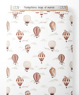 Tissu - Montgolfières beige et marron