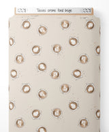 Tissu - Tasses crème sur fond beige