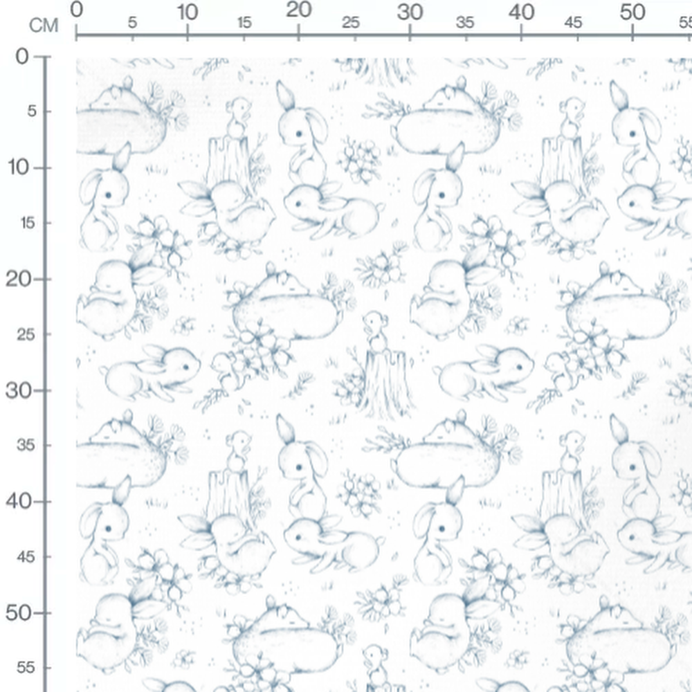 Tissu - Oursons beiges délicats sur blanc