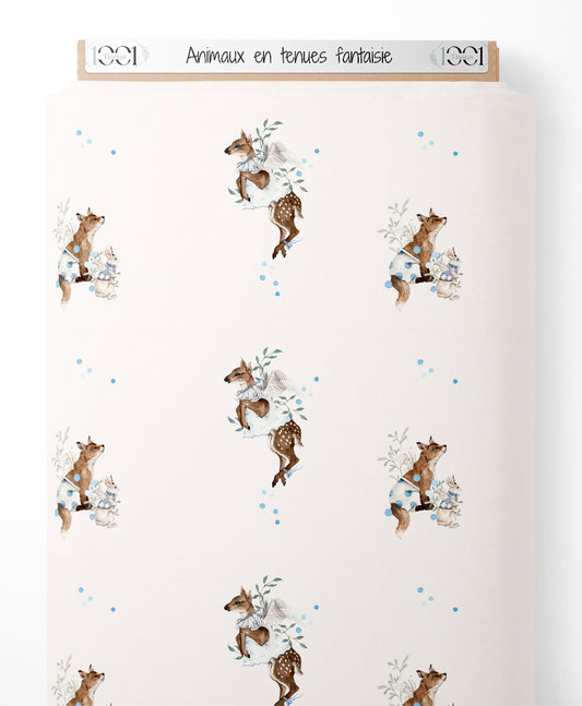 Tissu - Animaux en tenues fantaisie