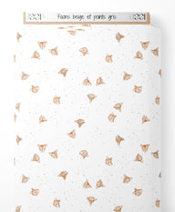 Tissu - Faons beige et points gris