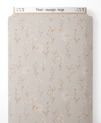 Tissu - Fleurs sauvages beige