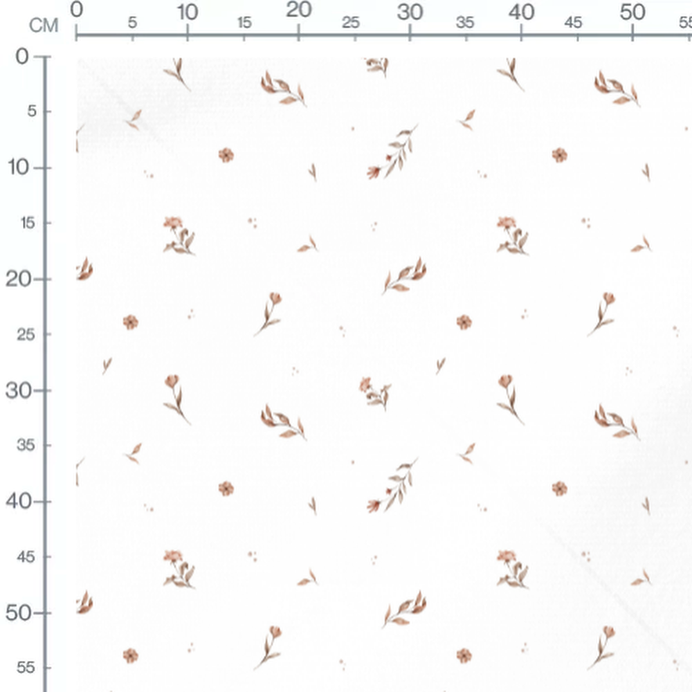 Tissu - Fleurs et feuilles éparses