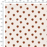 Tissu - Fraises rouges et graines noires