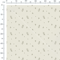 Tissu - Feuilles olive sur beige clair