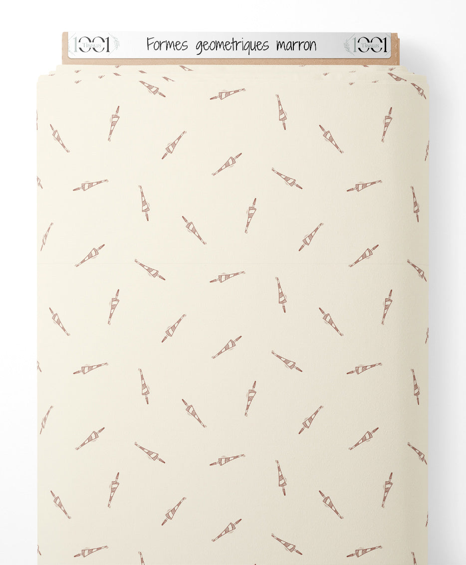 Tissu - Formes géométriques marron