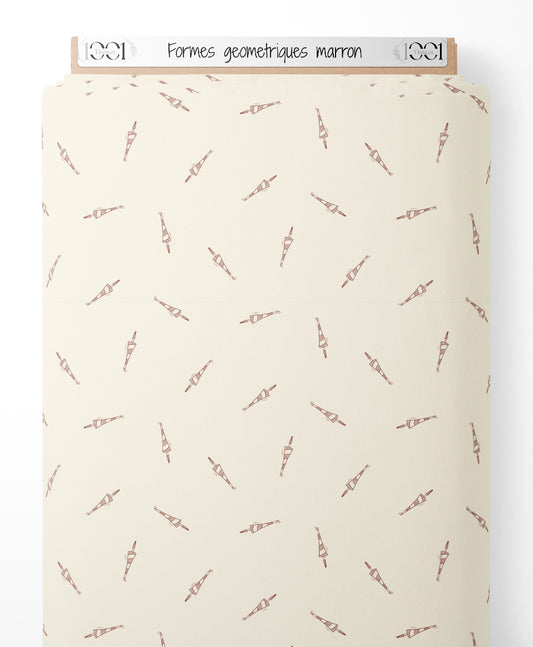 Tissu - Formes géométriques marron