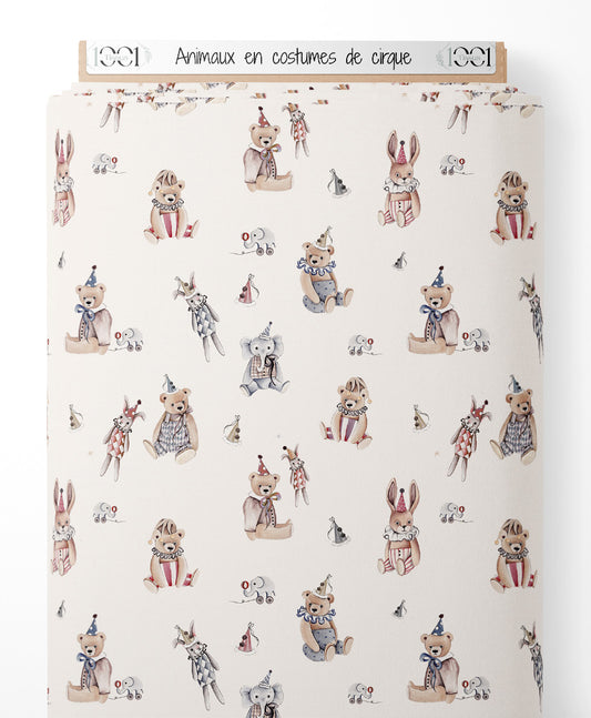 Tissu - Animaux en costumes de cirque