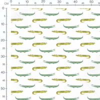 Tissu - Crocodiles expressifs aquarellés