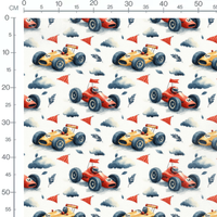 Tissu - voiture de course enfant