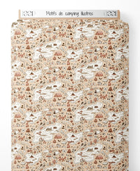 Tissu - Motifs de camping illustrés