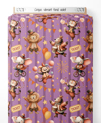 Tissu - Cirque vibrant sur fond violet