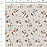 Tissu - Chevaliers et chevaux mignons