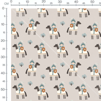 Tissu - Chevaliers et chevaux mignons