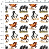 Tissu - Chevaux en mouvement