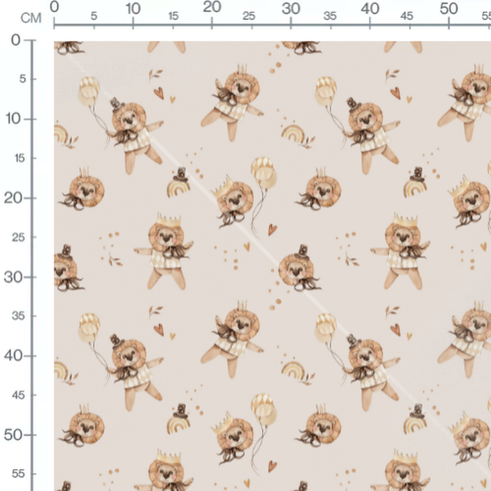 Tissu - Lions en costume et ballons 2