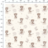 Tissu - Oursons et arcs-en-ciel doux