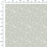 Tissu - Fleurs blanches sur gris clair