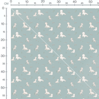 Tissu - Phoques blancs sur fond bleu