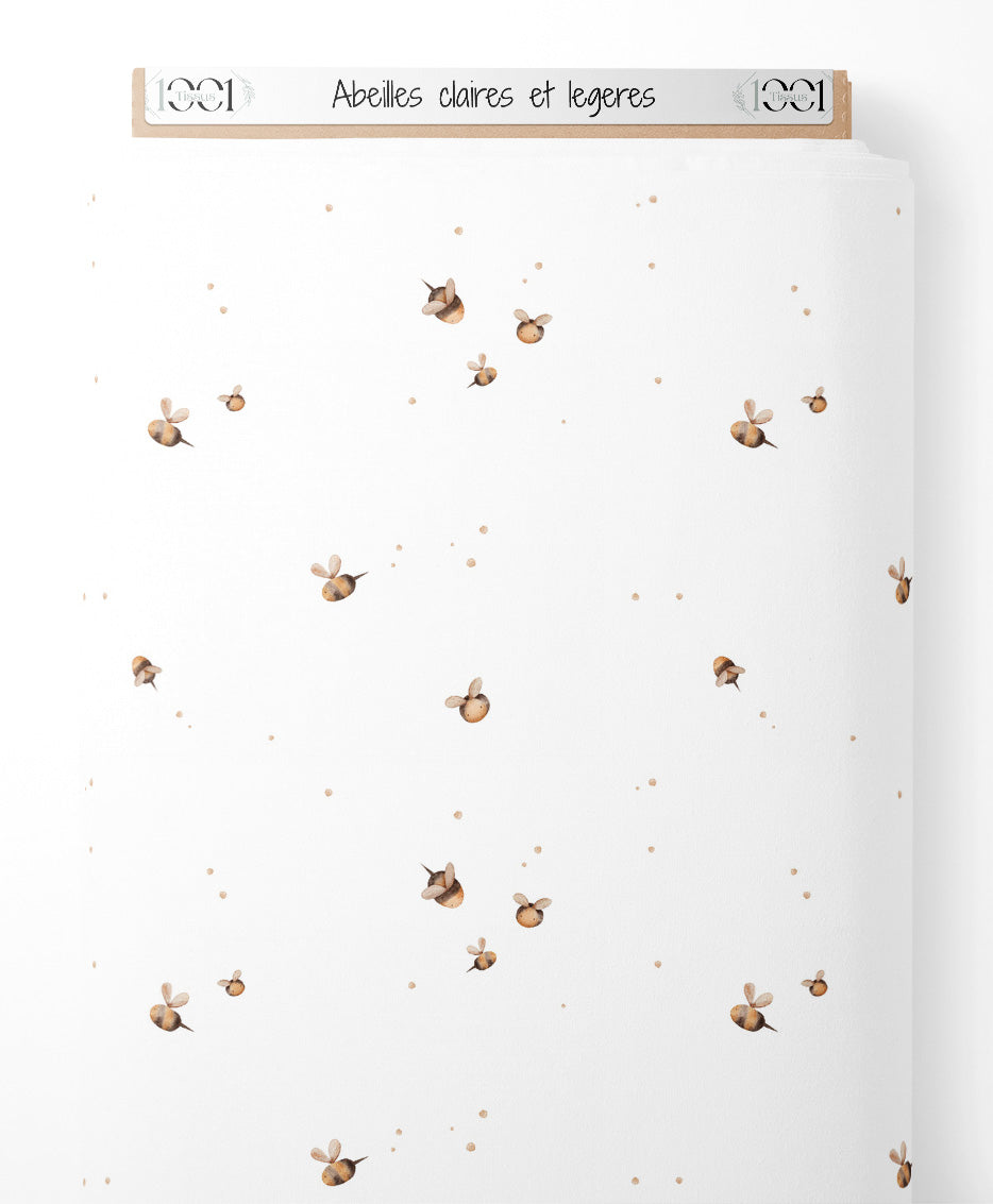 Tissu - Abeilles claires et légères
