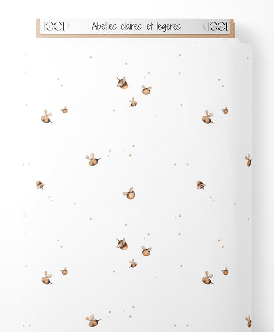 Tissu - Abeilles claires et légères