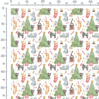 Tissu - Chats et décorations de Noël