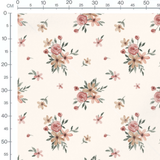 Tissu - Fleurs roses et beiges pastel