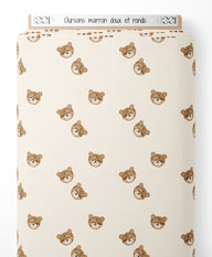 Tissu - Oursons marron doux et ronds