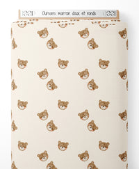 Tissu - Oursons marron doux et ronds