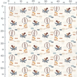 Tissu - Écureuils en vol nuageux