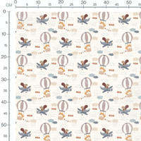 Tissu - Écureuils en vol nuageux