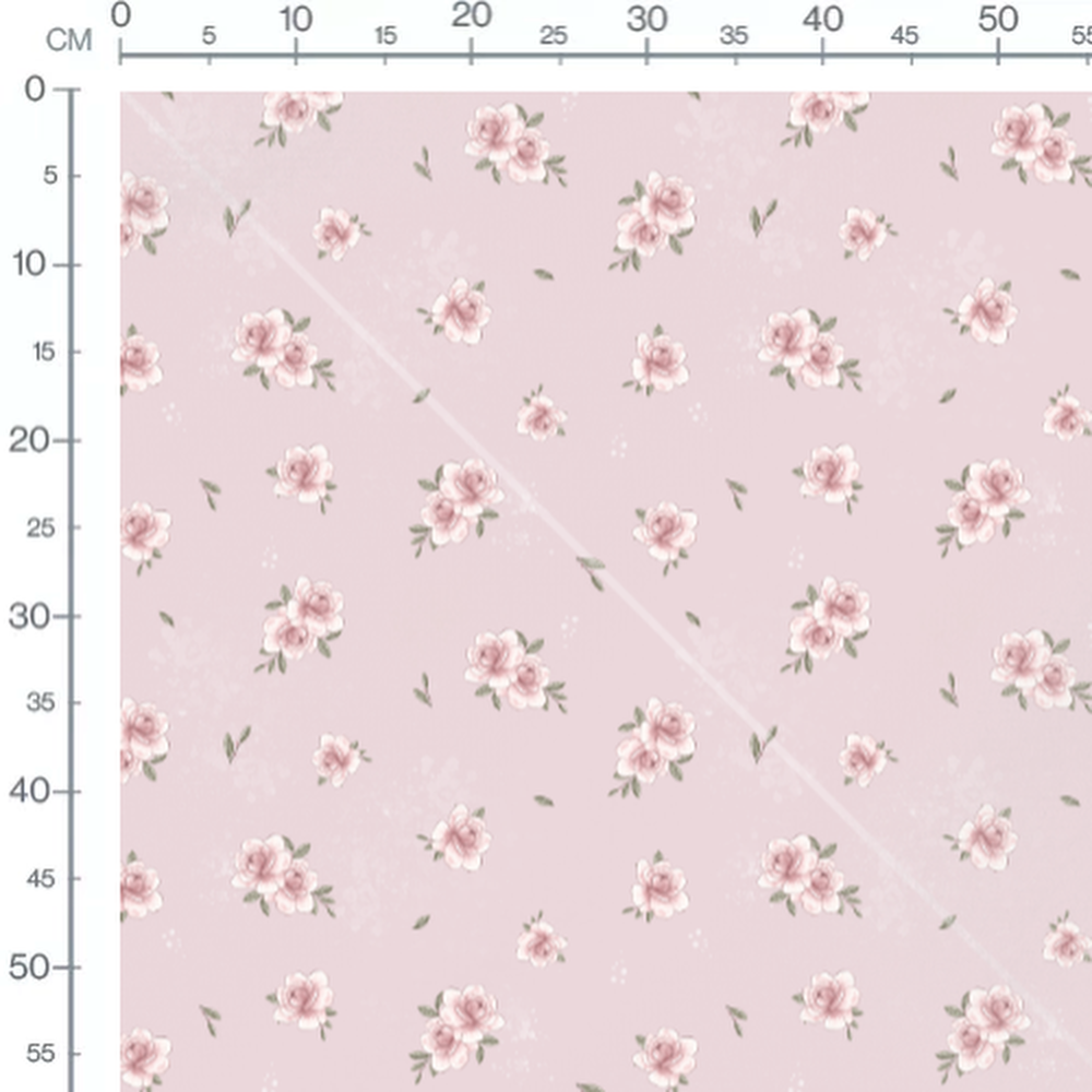 Tissu - Roses et petites fleurs claires