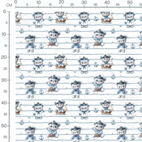 Tissu - Oursons marins et ancres