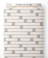 Tissu - Rectangles noirs sur beige