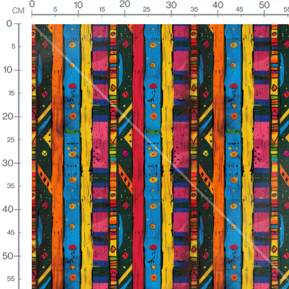 Tissu - rayures vives africaines