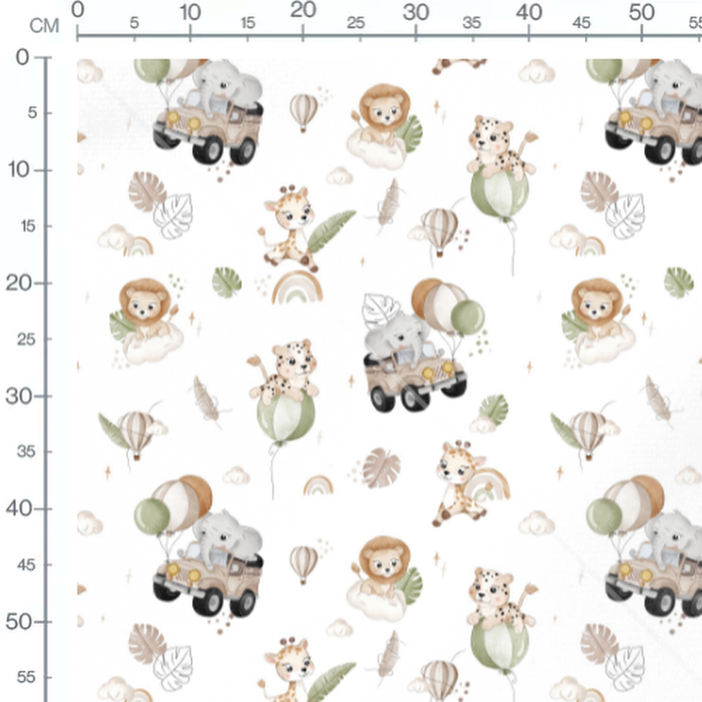 Tissu - Animaux safari aquarelle