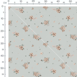 Tissu - Fleurs beige et roses légères 2