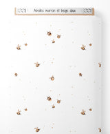 Tissu - Abeilles marron et beige doux