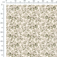 Tissu - Fleurs blanches sur fond beige
