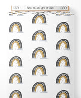 Tissu - Arcs-en-ciel gris et ocre