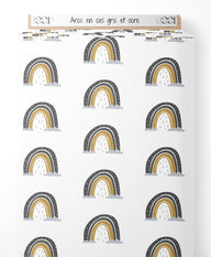 Tissu - Arcs-en-ciel gris et ocre