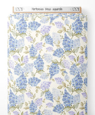 Tissu - Hortensias bleus aquarelle