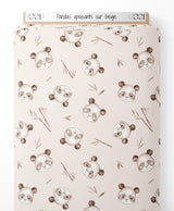 Tissu - Pandas apaisants sur beige