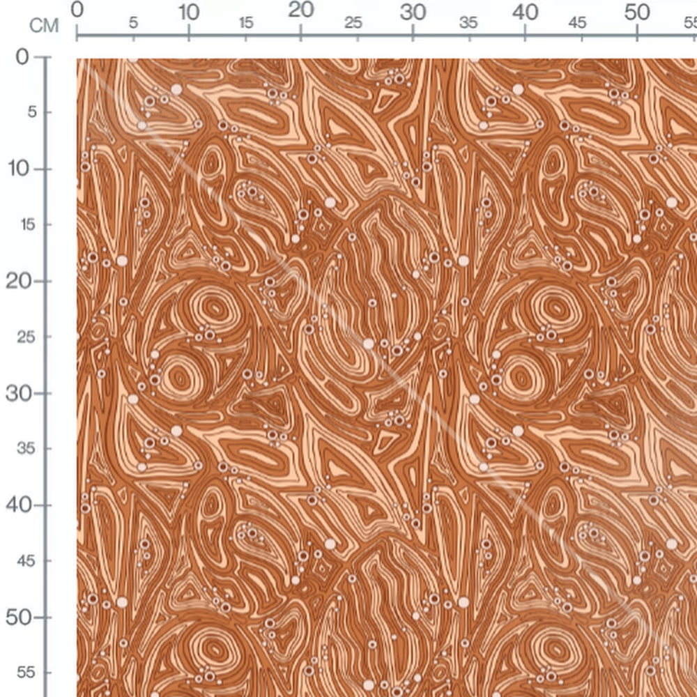 Tissu - Motifs organiques terre cuite
