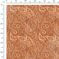 Tissu - Motifs organiques terre cuite