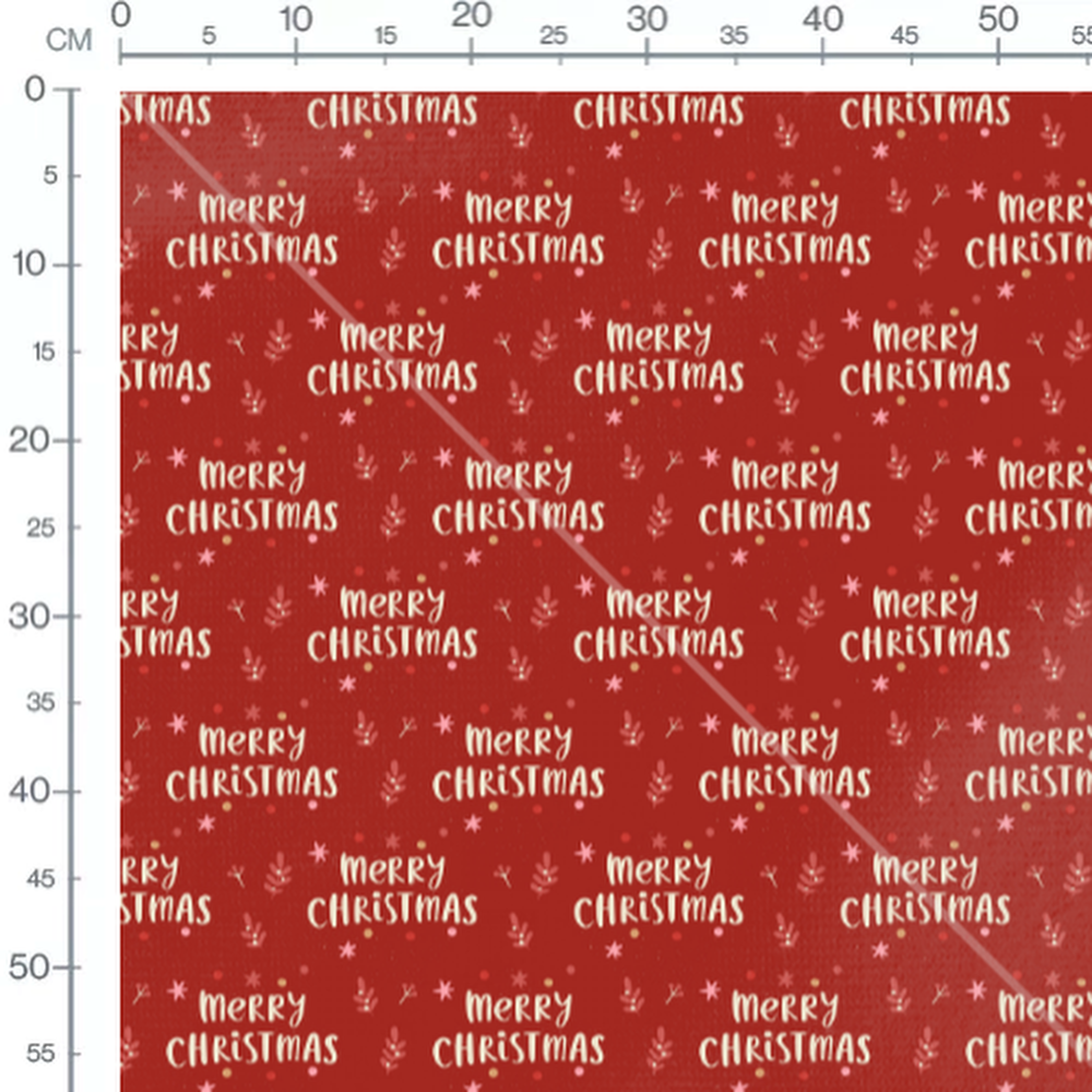 Tissu - Texte Joyeux Noël rouge