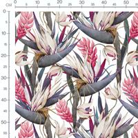 Tissu - Fleurs exotiques aquarelle